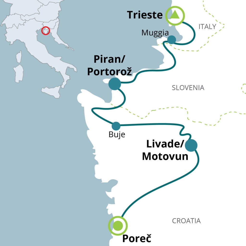 Map of the Parenzana route