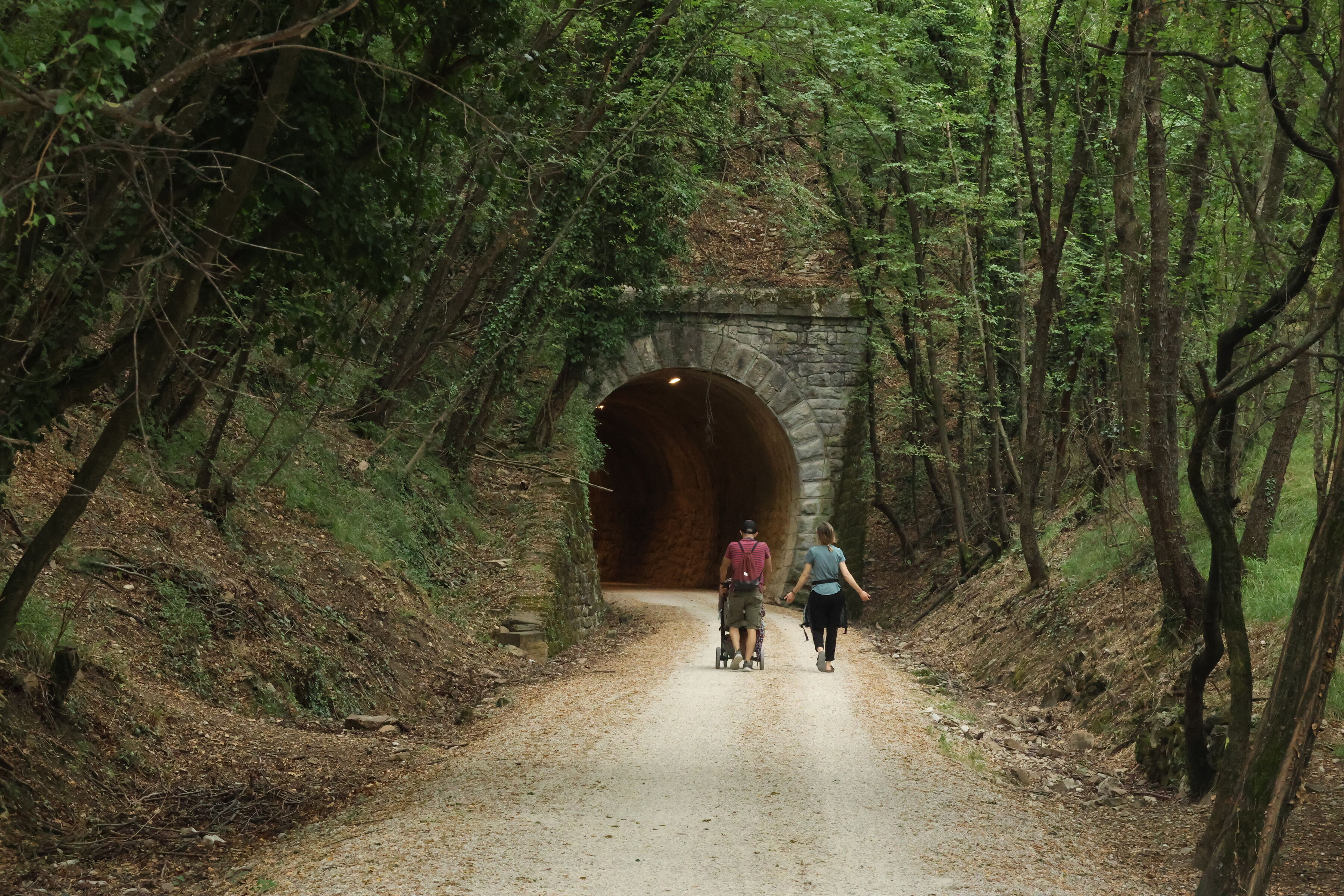 Into the hillside